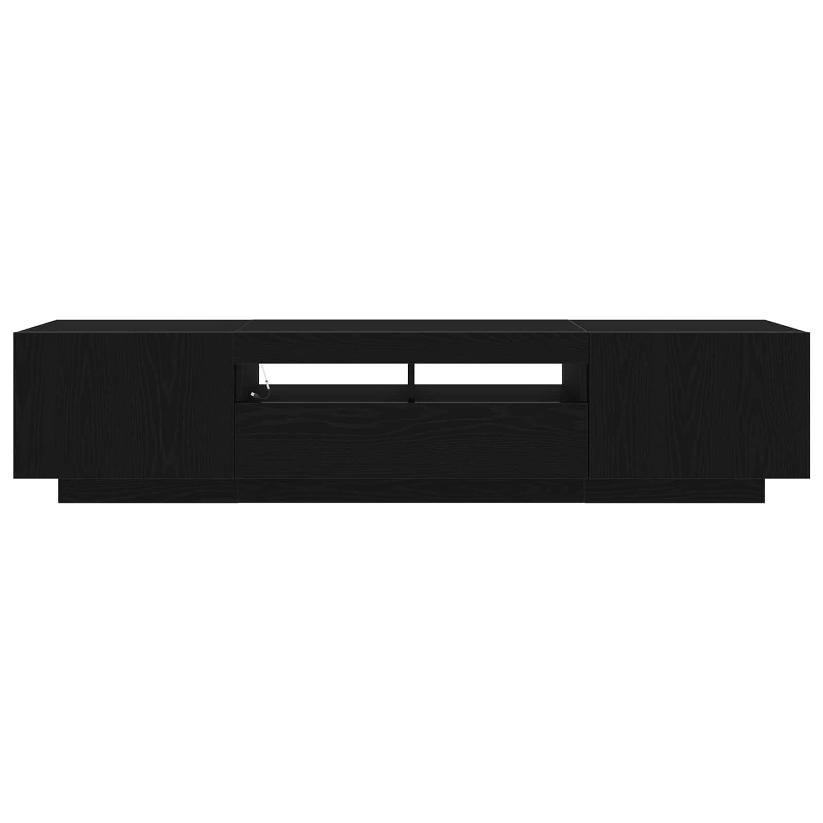 Conjunto de mueble de TV 2 pcs Negro 180 x 35 x 40 cm