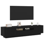 Conjunto de mueble de TV 2 pcs Negro 180 x 35 x 40 cm