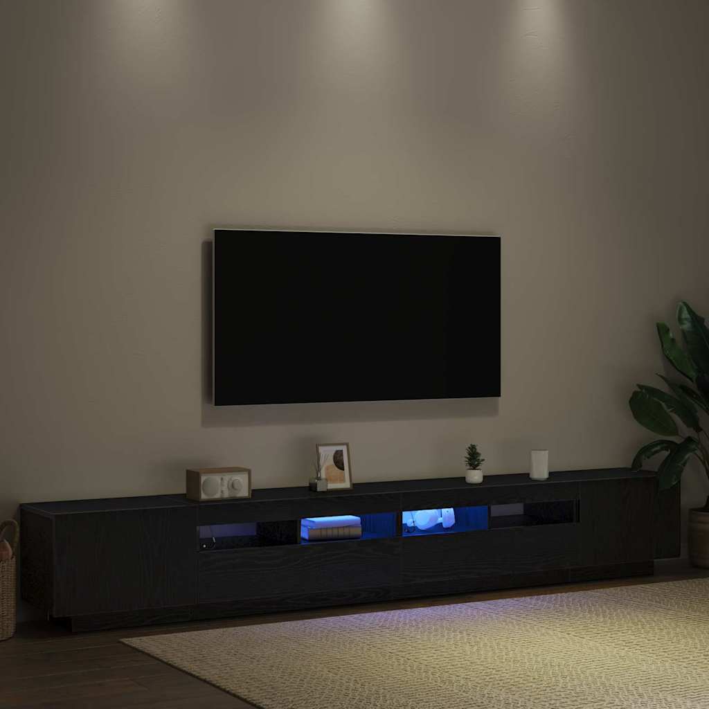 Conjunto de mueble de TV 3 pcs Negro 260 x 35 x 40 cm