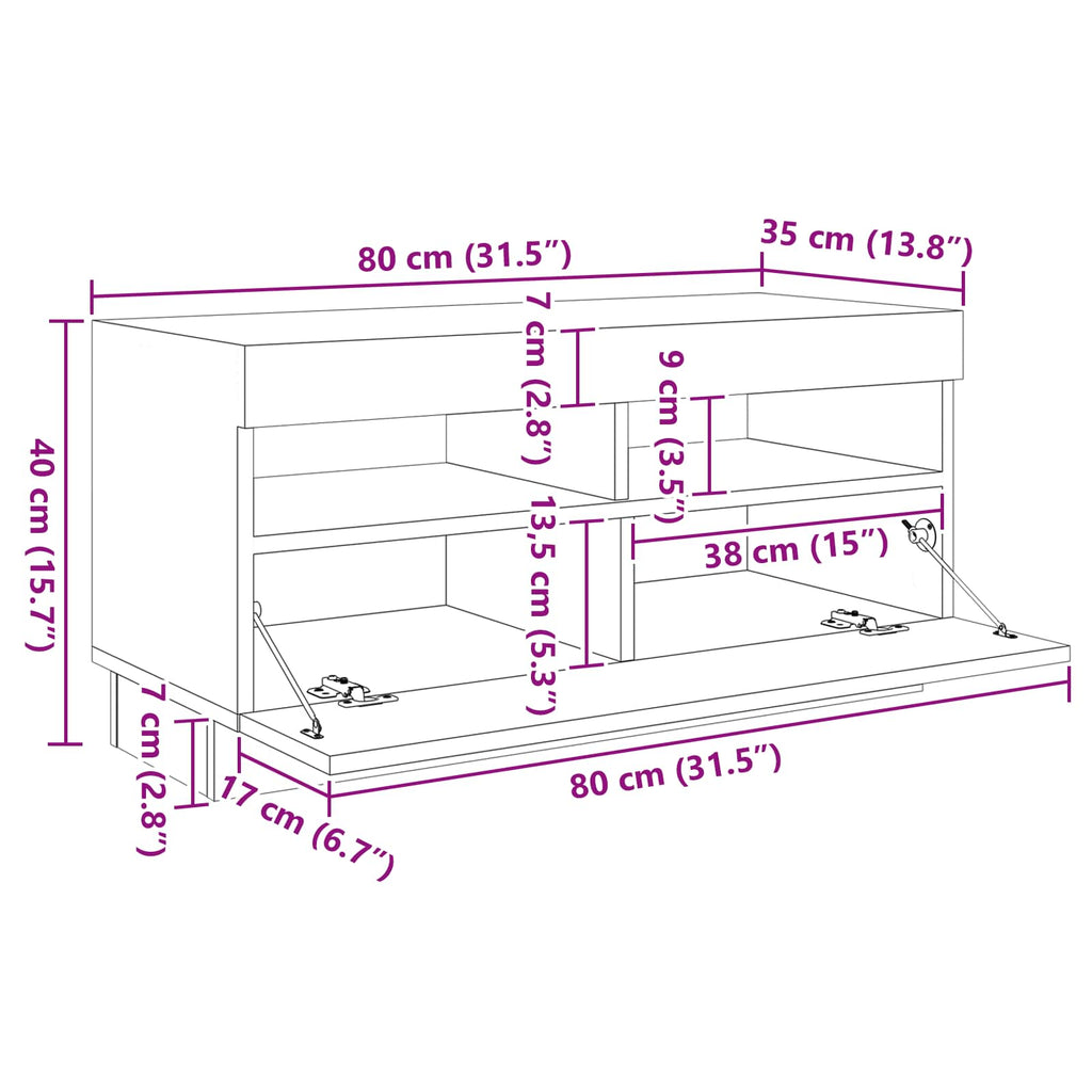 Conjunto de mueble de TV 3 pcs Negro 260 x 35 x 40 cm