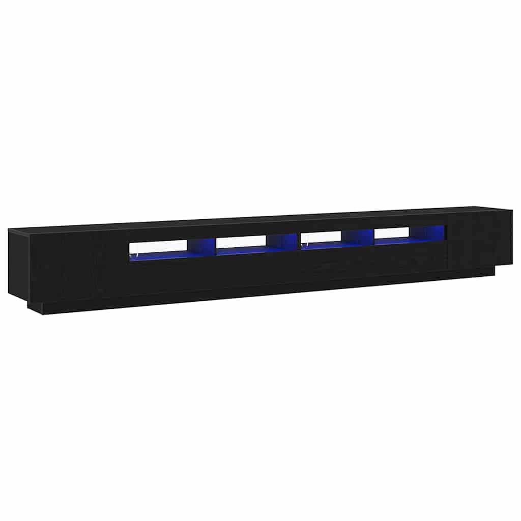Conjunto de mueble de TV 3 pcs Negro 300 x 35 x 40 cm