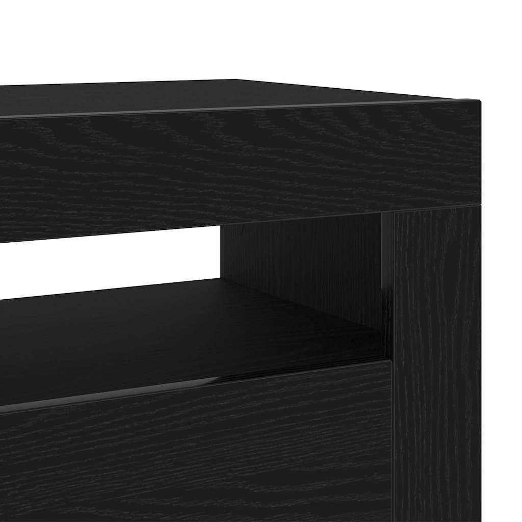 Armario de Noche Roble Negro 60 x 35 x 40 cm