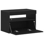 Armario de Noche Roble Negro 60 x 35 x 40 cm