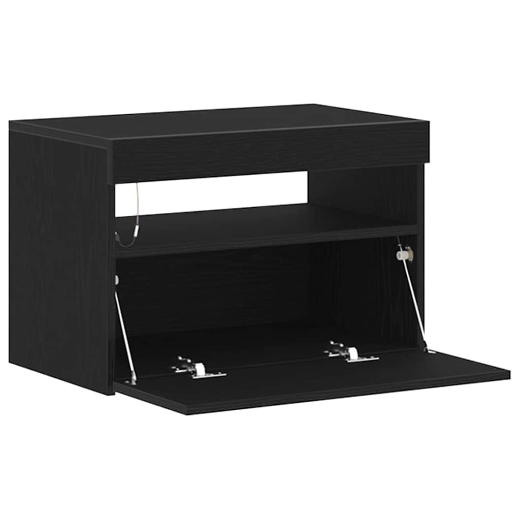Armario de Noche Roble Negro 60 x 35 x 40 cm