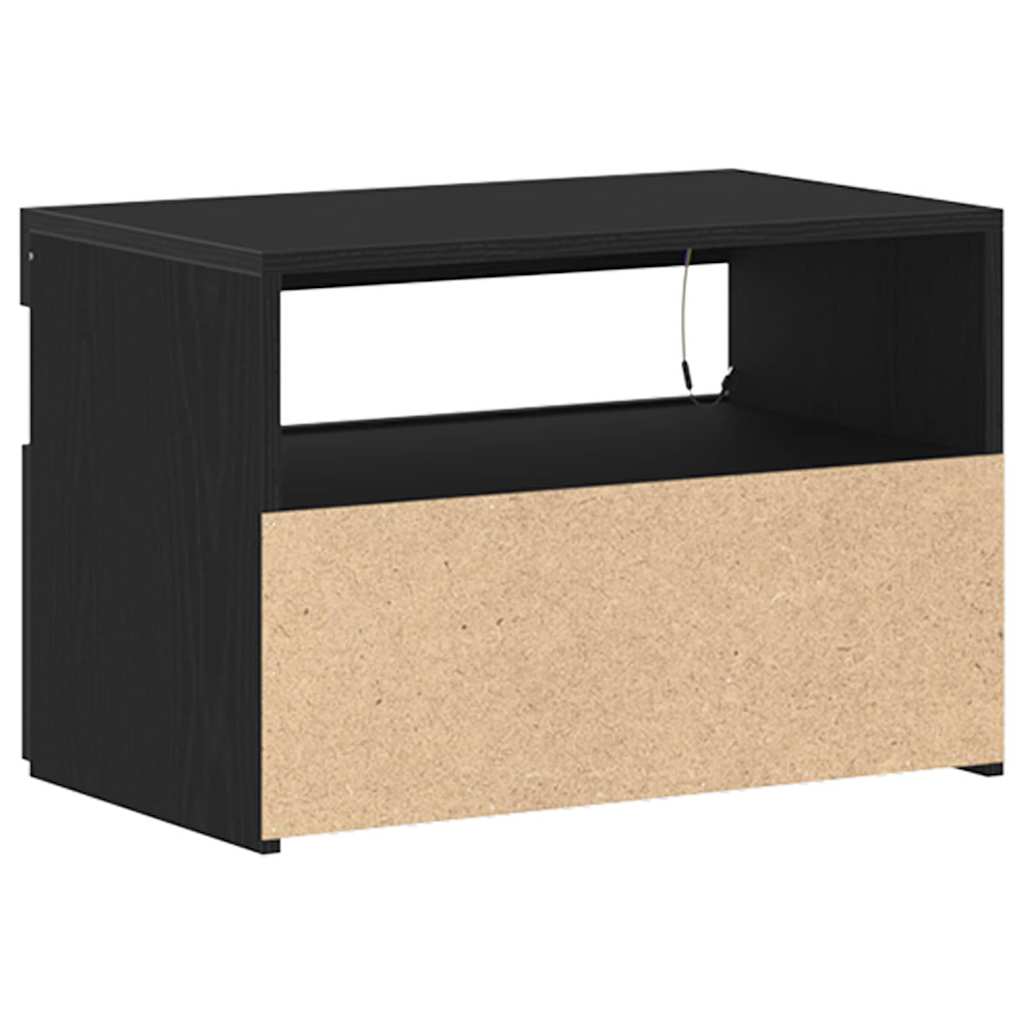 Armario de Noche Roble Negro 60 x 35 x 40 cm