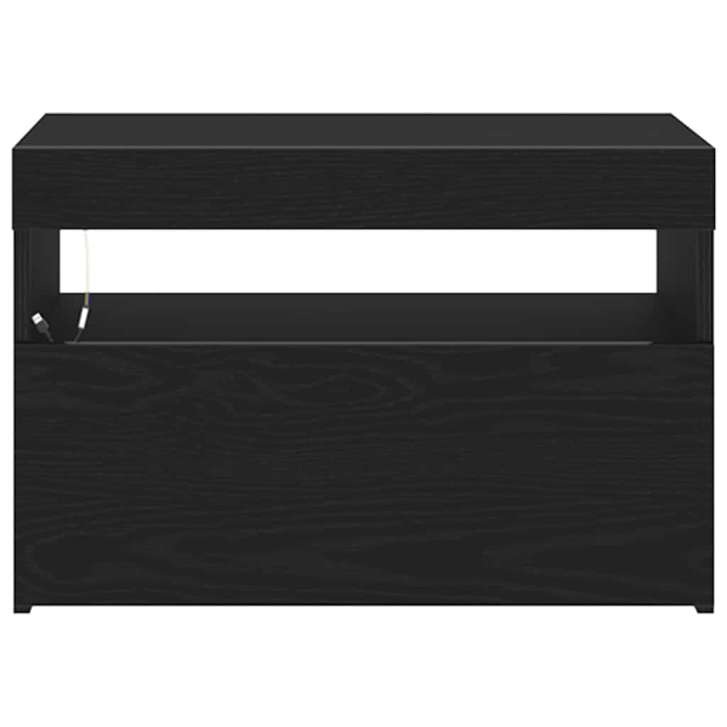 Armario de Noche Roble Negro 60 x 35 x 40 cm