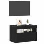 Armario de Noche Roble Negro 60 x 35 x 40 cm