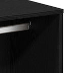 Conjunto de mesa de vestidor con LED 4 pcs Roble Negro