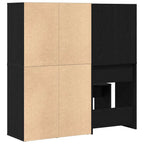 Conjunto de mesa de vestidor con LED 4 pcs Roble Negro