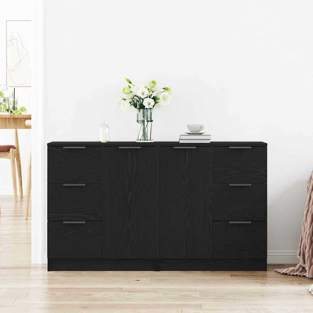 Aparador Roble Negro 120 x 30 x 70 cm Madera de ingeniería