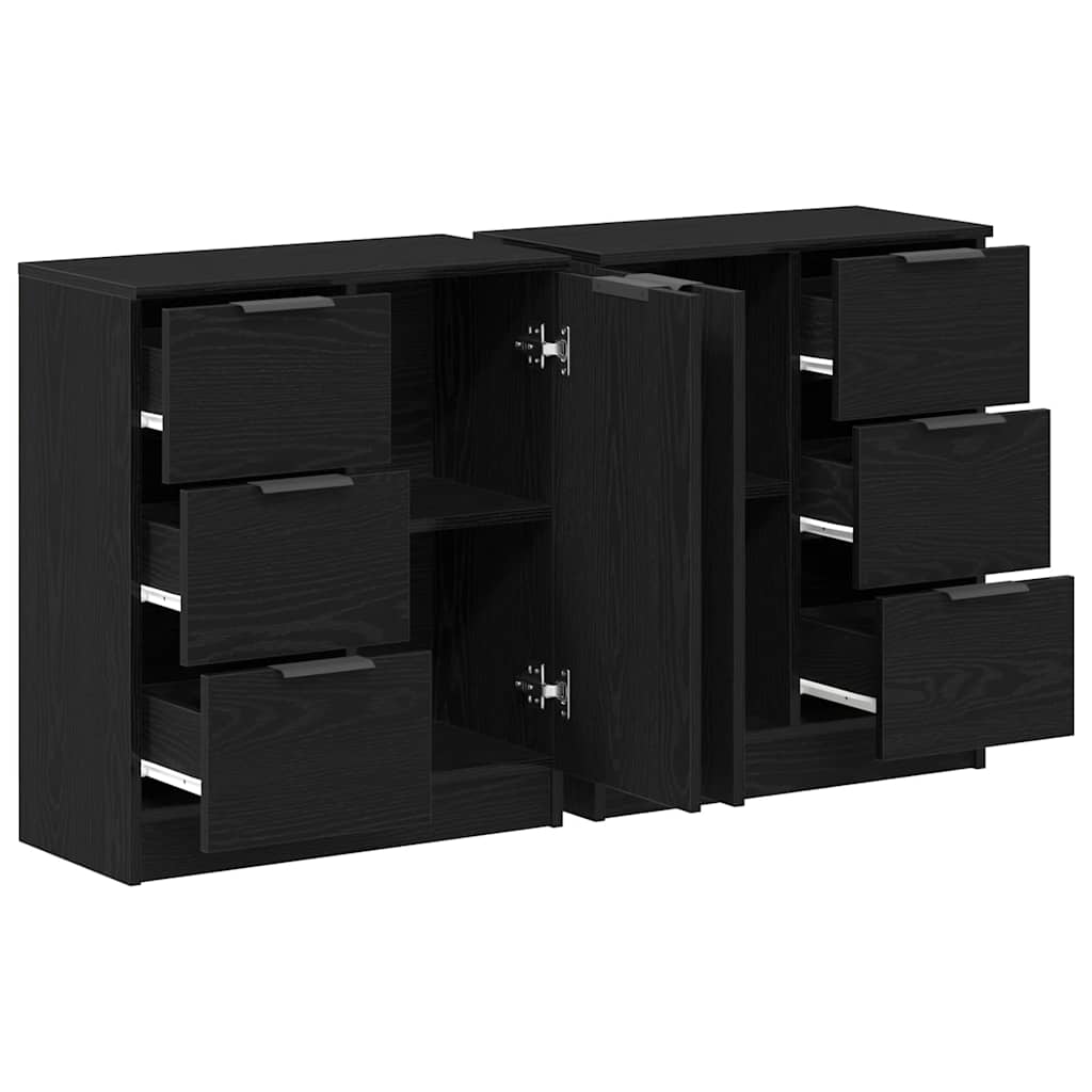 Aparador Roble Negro 120 x 30 x 70 cm Madera de ingeniería