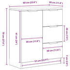 Aparador Roble Negro 120 x 30 x 70 cm Madera de ingeniería