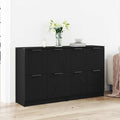 Aparador 2 pcs Roble Negro 60 x 30 x 70 cm Madera de ingeniería