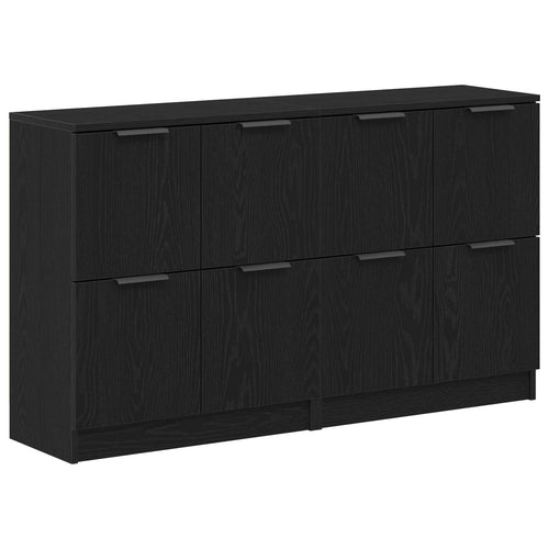 Aparador 2 pcs Roble Negro 60 x 30 x 70 cm Madera de ingeniería