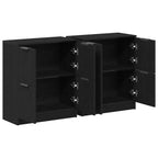 Aparador 2 pcs Roble Negro 60 x 30 x 70 cm Madera de ingeniería