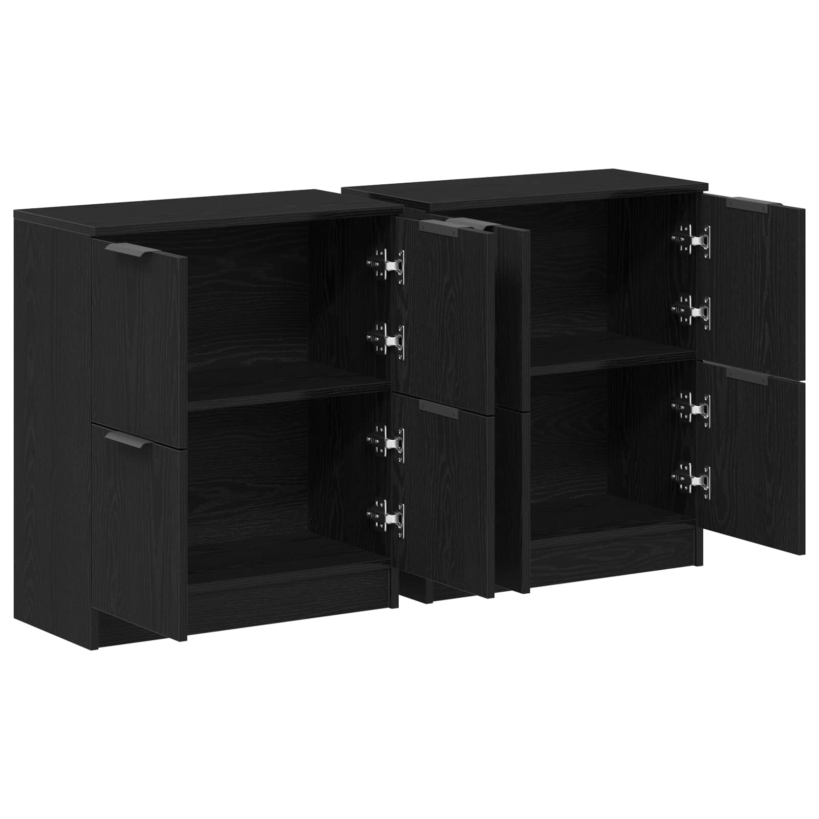 Aparador 2 pcs Roble Negro 60 x 30 x 70 cm Madera de ingeniería