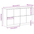 Aparador 2 pcs Roble Negro 60 x 30 x 70 cm Madera de ingeniería