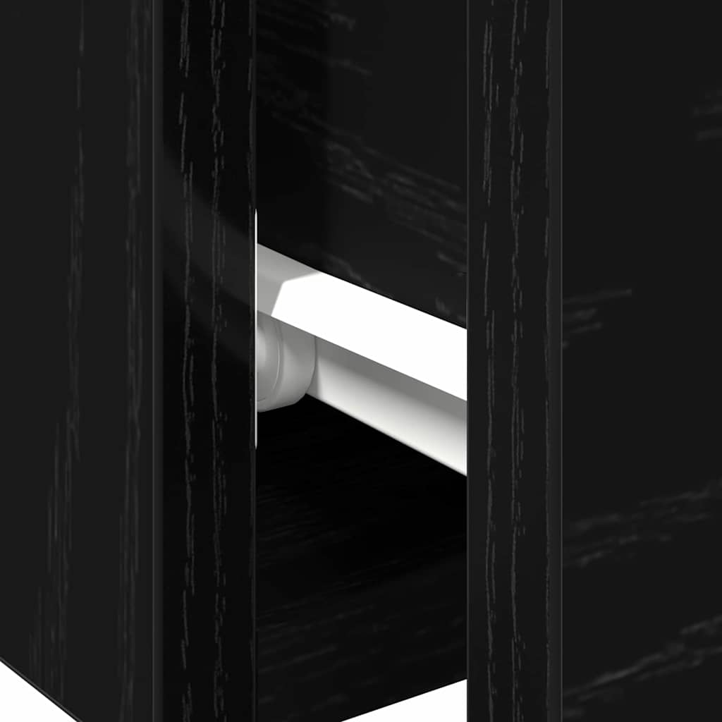 Mueble de pared con cajón 2 pcs Roble Negro 68 x 30 x 20 cm