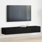 Mueble de pared con cajón 2 pcs Roble Negro 68 x 30 x 20 cm