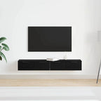 Mueble de pared con cajón 2 pcs Roble Negro 68 x 30 x 20 cm