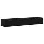 Mueble de pared con cajón 2 pcs Roble Negro 68 x 30 x 20 cm