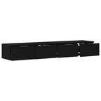 Mueble de pared con cajón 2 pcs Roble Negro 68 x 30 x 20 cm