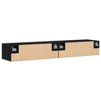 Mueble de pared con cajón 2 pcs Roble Negro 68 x 30 x 20 cm