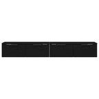 Mueble de pared con cajón 2 pcs Roble Negro 68 x 30 x 20 cm