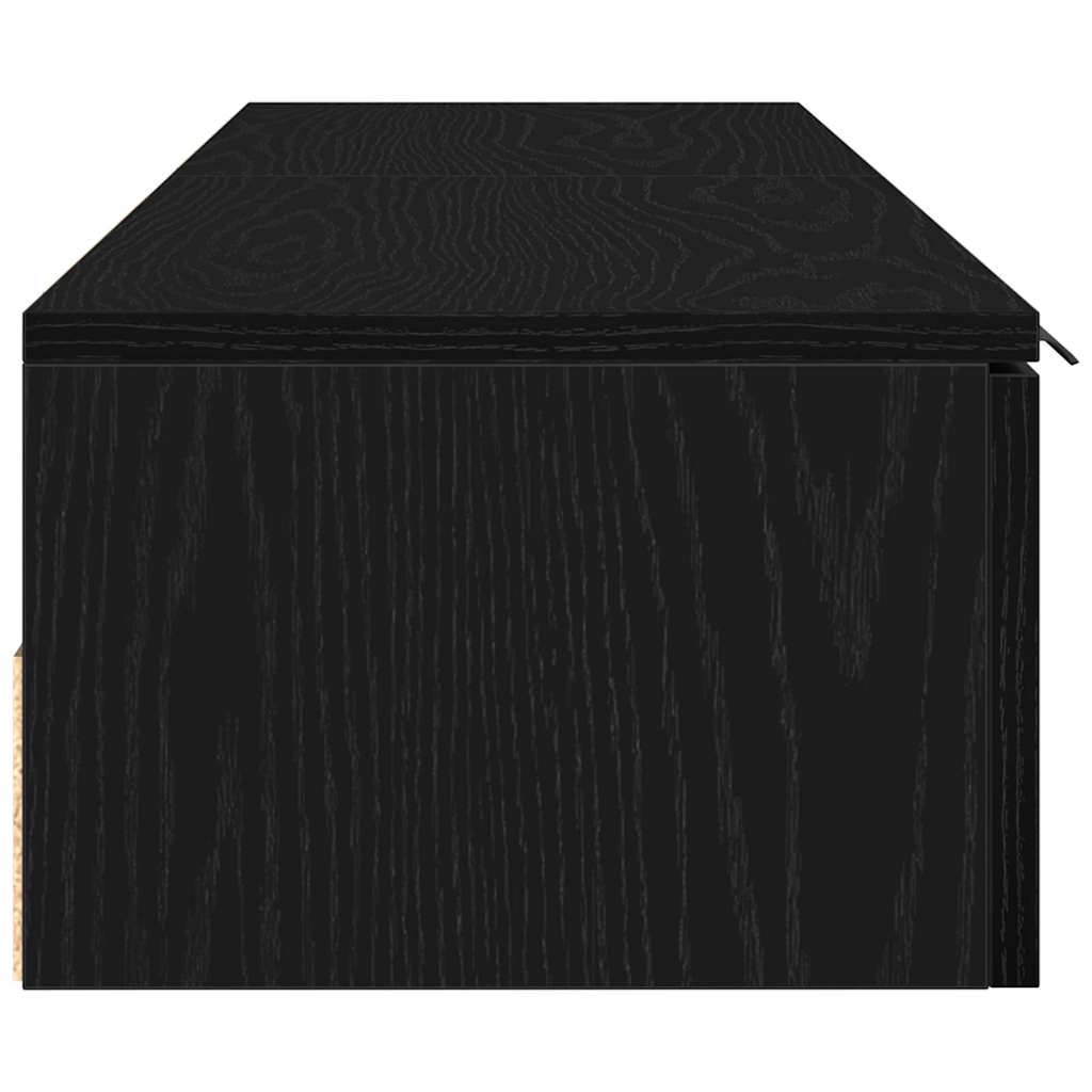 Mueble de pared con cajón 2 pcs Roble Negro 68 x 30 x 20 cm