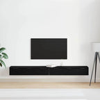 Mueble de pared con cajón 2 pcs Roble Negro 102 x 30 x 20 cm