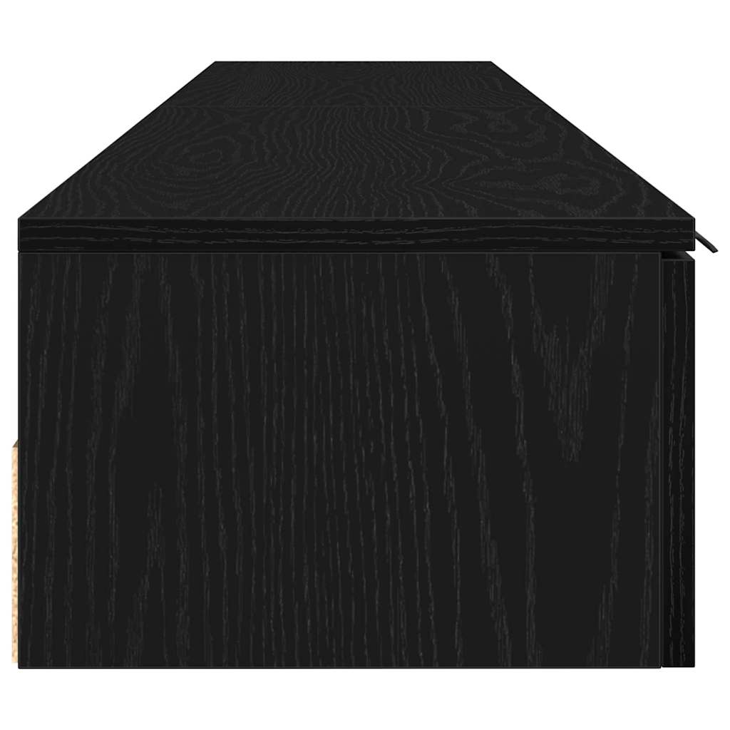 Mueble de pared con cajón 2 pcs Roble Negro 102 x 30 x 20 cm