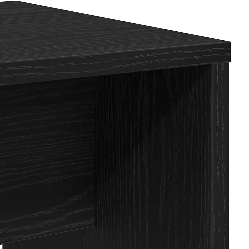 Conjunto de Mesa de Tocador con cajón 2 pcs Roble Negro