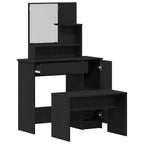 Conjunto de Mesa de Tocador con cajón 2 pcs Roble Negro