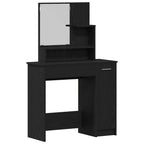 Conjunto de Mesa de Tocador con cajón 2 pcs Roble Negro