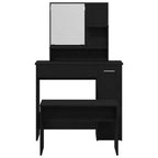 Conjunto de Mesa de Tocador con cajón 2 pcs Roble Negro