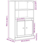 Highboard con cajón Roble Negro 132 x 35.5 x 103.5 cm