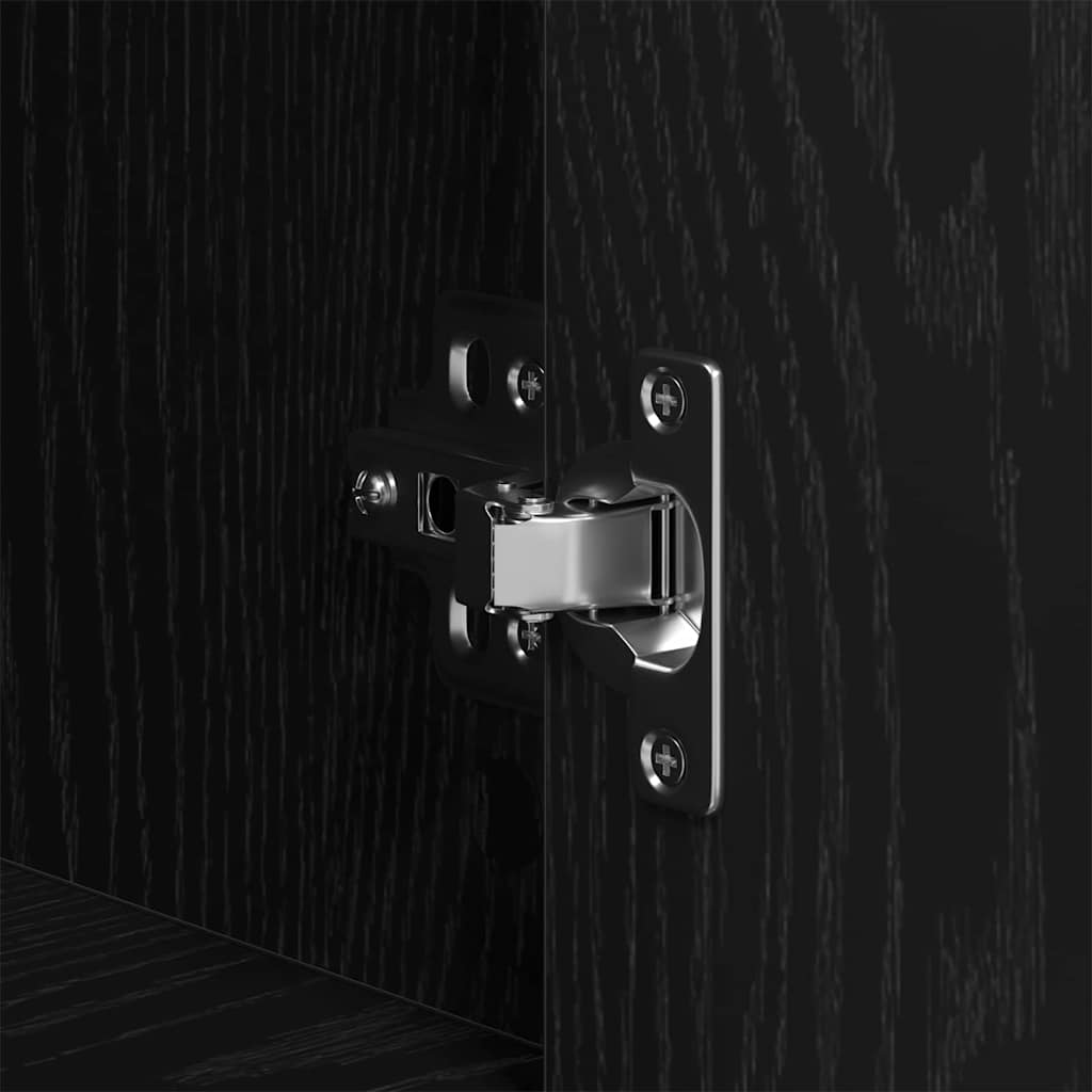 Aparador alto Roble Negro 80 x 33 x 150 cm Madera de ingeniería