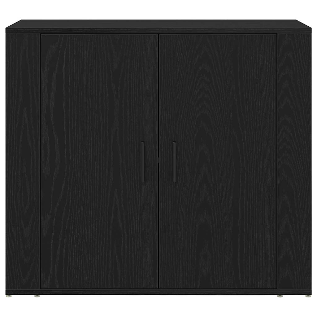 Aparador alto Roble Negro 80 x 33 x 150 cm Madera de ingeniería