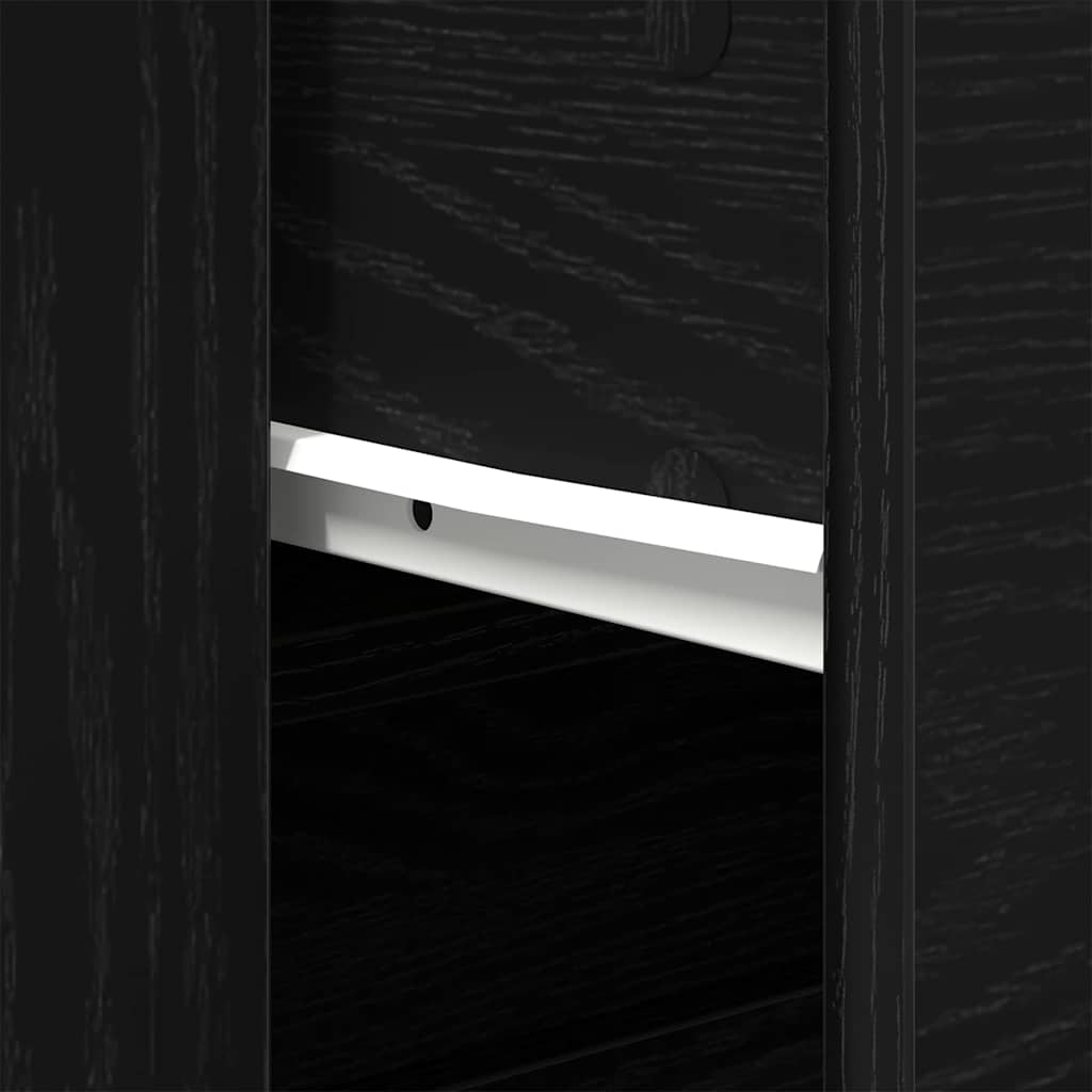 Aparador Roble Negro 160 x 33 x 70 cm Madera de ingeniería