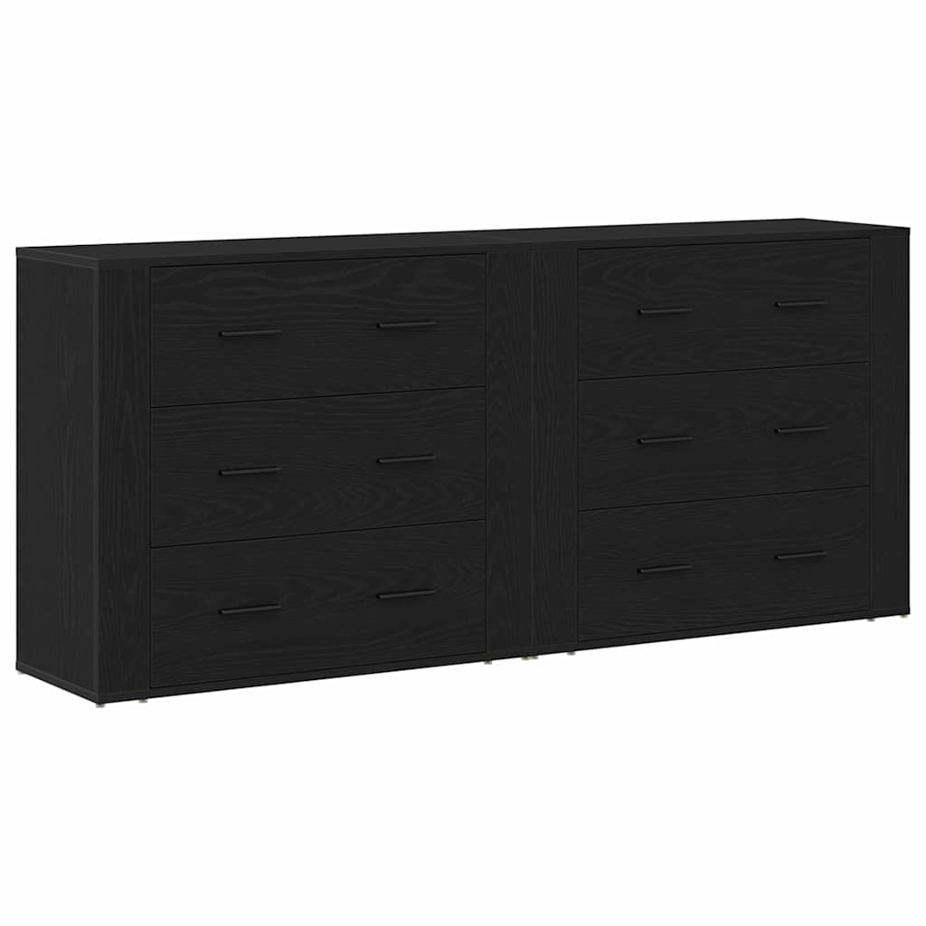 Aparador Roble Negro 160 x 33 x 70 cm Madera de ingeniería