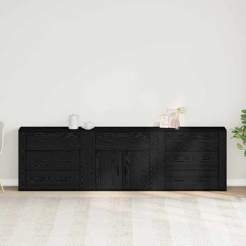 Aparador Roble Negro 240 x 33 x 70 cm Madera de ingeniería