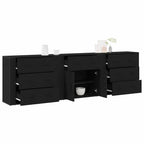 Aparador Roble Negro 240 x 33 x 70 cm Madera de ingeniería