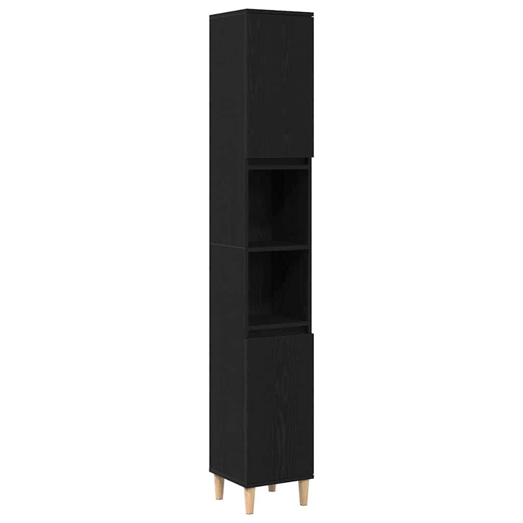 Juego de muebles de baño Montaje en la pared 3 pcs Roble Negro