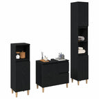 Juego de muebles de baño Montaje en la pared 3 pcs Roble Negro
