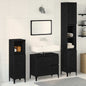 Juego de muebles de baño Montaje en la pared 3 pcs Roble Negro