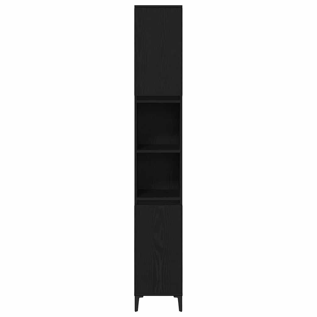 Juego de muebles de baño Montaje en la pared 3 pcs Roble Negro