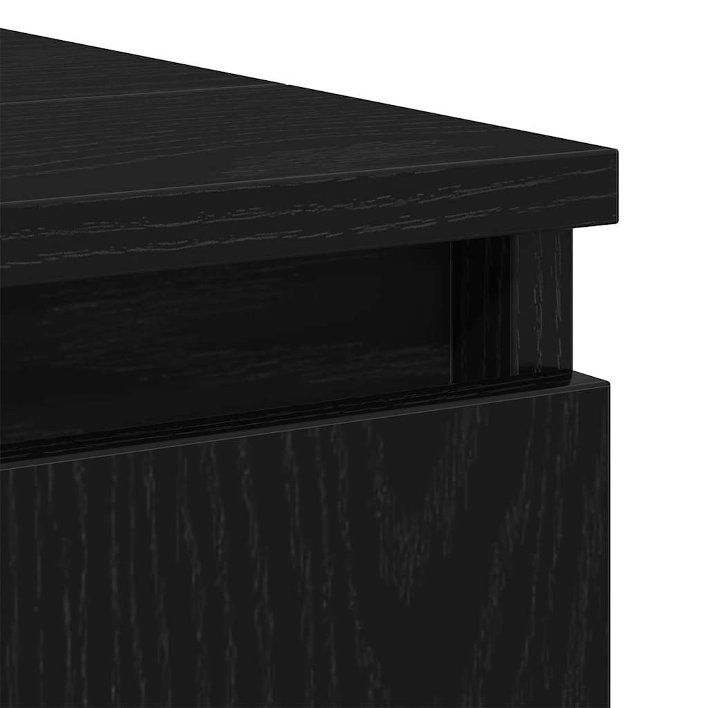 Juego de muebles de baño Montaje en la pared 3 pcs Roble Negro