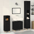Juego de muebles de baño Montaje en la pared 3 pcs Roble Negro