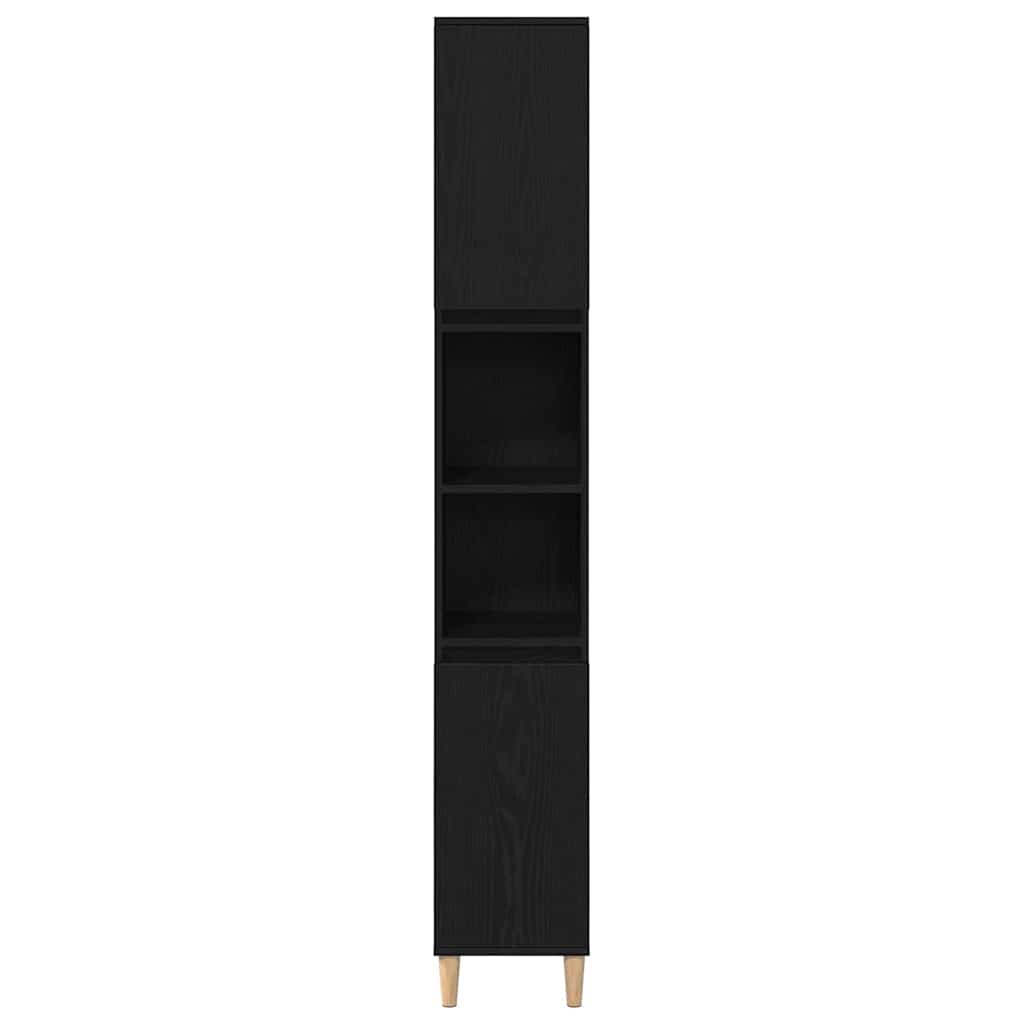 Juego de muebles de baño Montaje en la pared 3 pcs Roble Negro