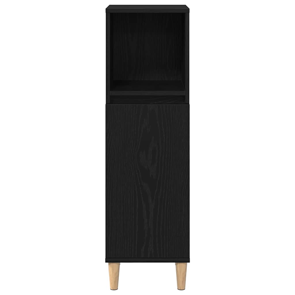 Juego de muebles de baño Montaje en la pared 3 pcs Roble Negro